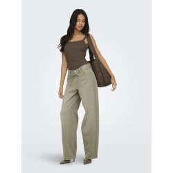 ONLY Vira S/L Rib Top - Chocolate Martini