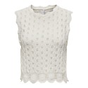 ONLY Luna Rund Hals Tank Strik - Cloud Dancer
