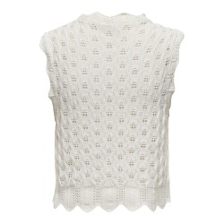 ONLY Luna Rund Hals Tank Strik - Cloud Dancer