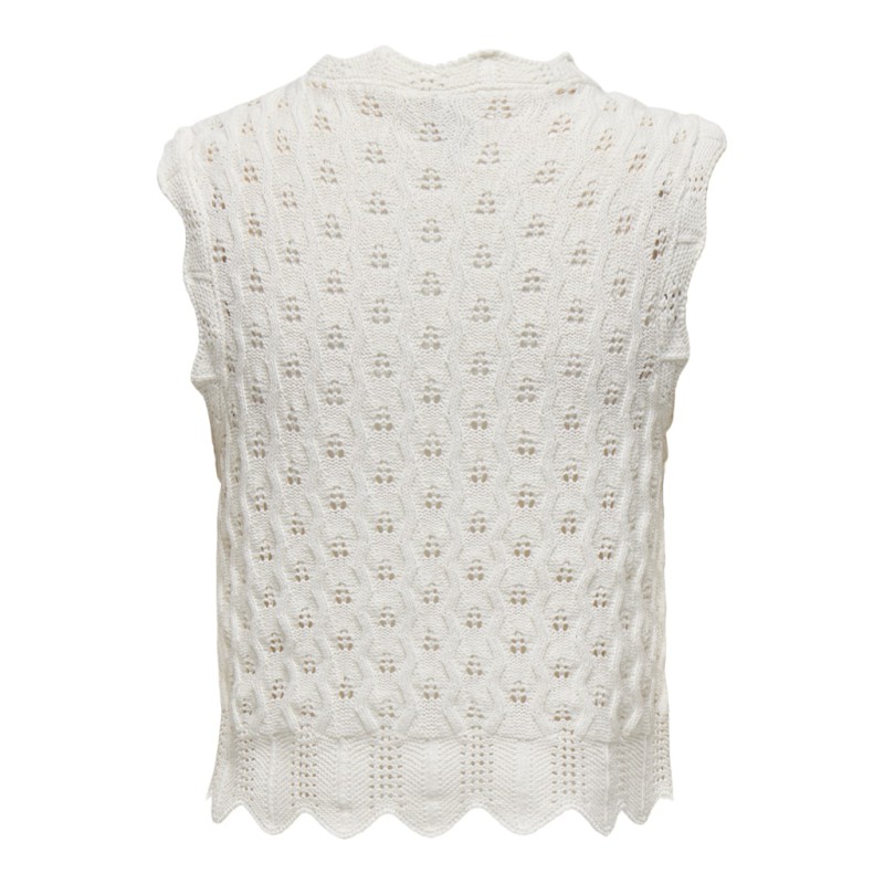 ONLY Luna Rund Hals Tank Strik - Cloud Dancer