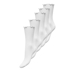 ONLY Phoebe 5-pak Rib Flæse Strømper - Hvid