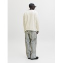 JACK & JONES Club Football langærmet bluse - Cloud Dancer