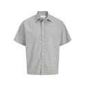 JACK & JONES  Dazur Seersucker Ternet Kortærmet Skjorte - Antique White