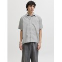 JACK & JONES  Dazur Seersucker Ternet Kortærmet Skjorte - Antique White
