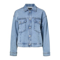 PIECES Elma Denim Jakke - Light Blue Denim