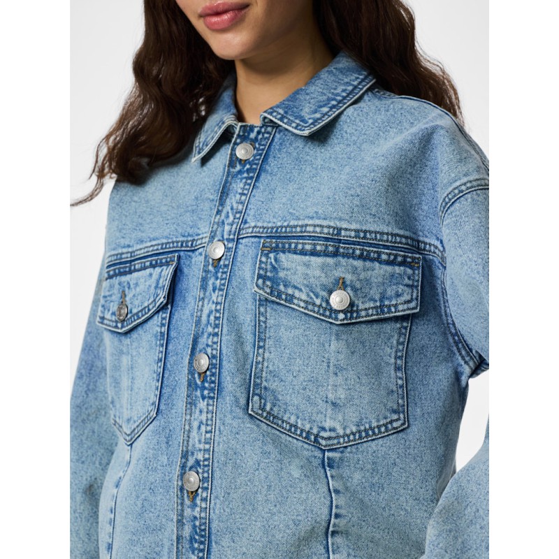 PIECES Elma Denim Jakke - Light Blue Denim