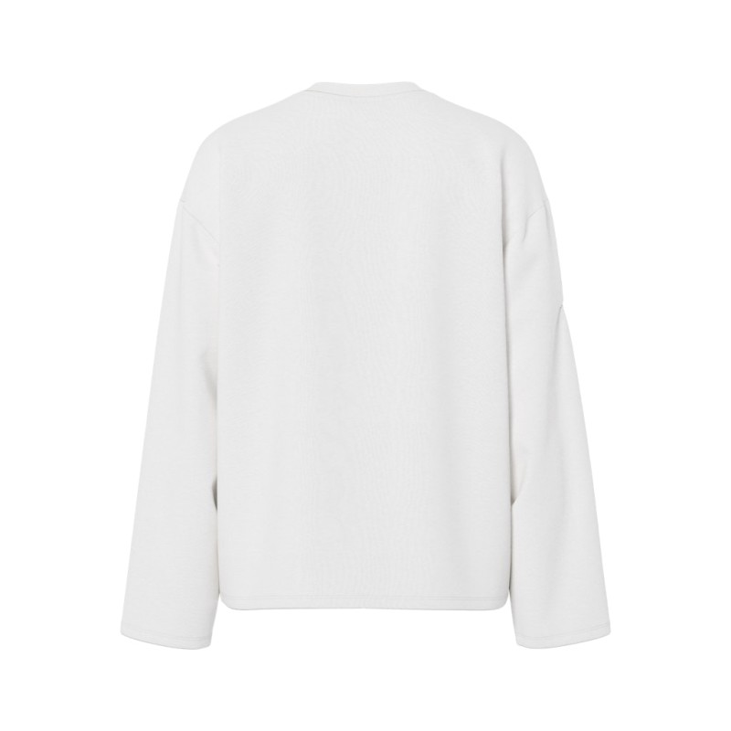 PIECES Sadie langærmet bluse - Cloud Dancer
