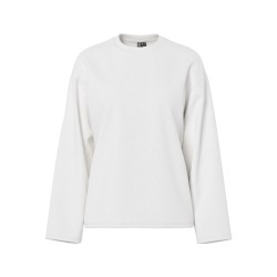 PIECES Sadie langærmet bluse - Cloud Dancer