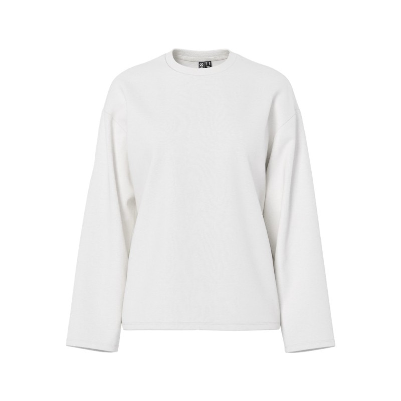 PIECES Sadie langærmet bluse - Cloud Dancer