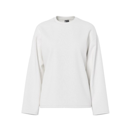 PIECES Sadie langærmet bluse - Cloud Dancer