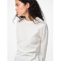 PIECES Sadie langærmet bluse - Cloud Dancer