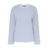 PIECES Sadie langærmet bluse - Cloud Dancer w. Cashmere blue stripe