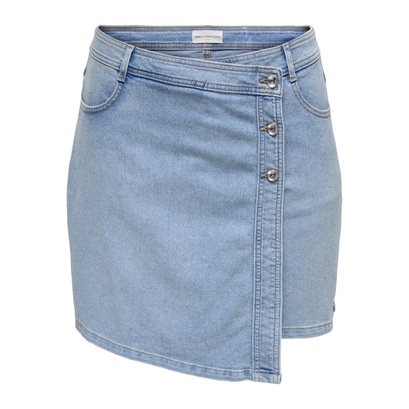 ONLY CARMAKOMA Lesly denim skort - Light Blue Denim - størrelser passer ikke