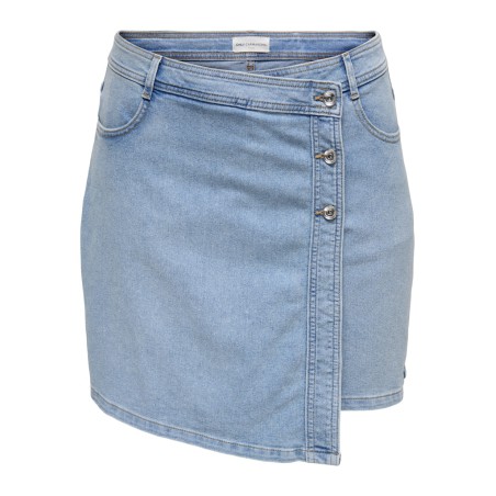 ONLY CARMAKOMA Lesly denim skort - Light Blue Denim - størrelser passer ikke