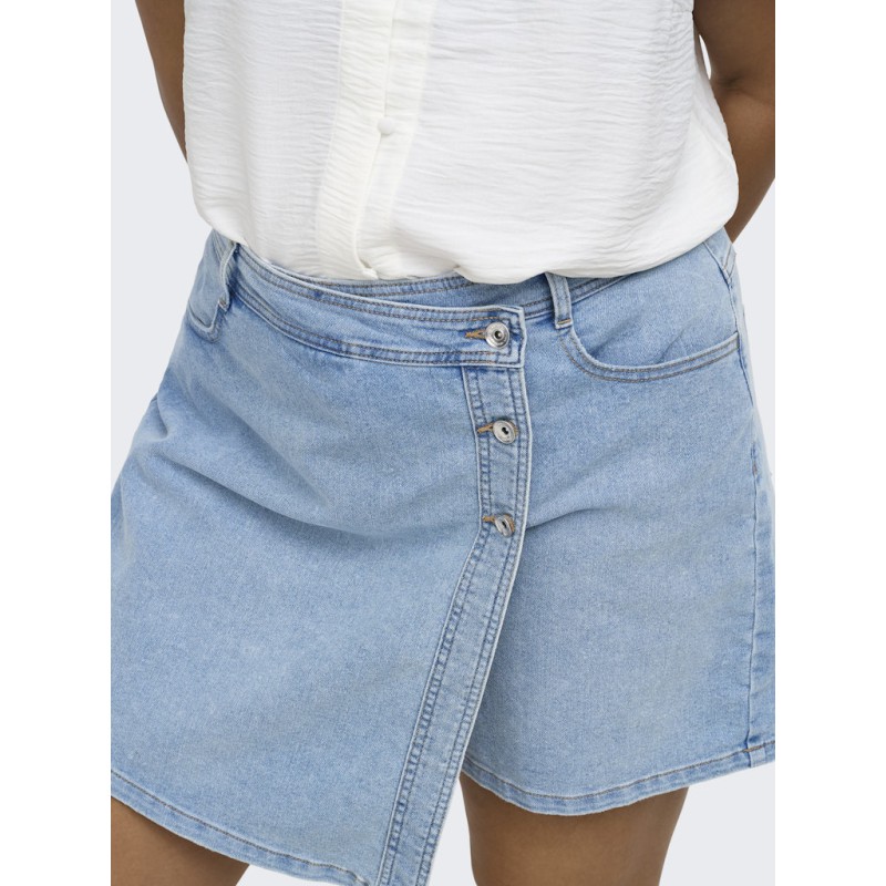 ONLY CARMAKOMA Lesly denim skort - Light Blue Denim - størrelser passer ikke