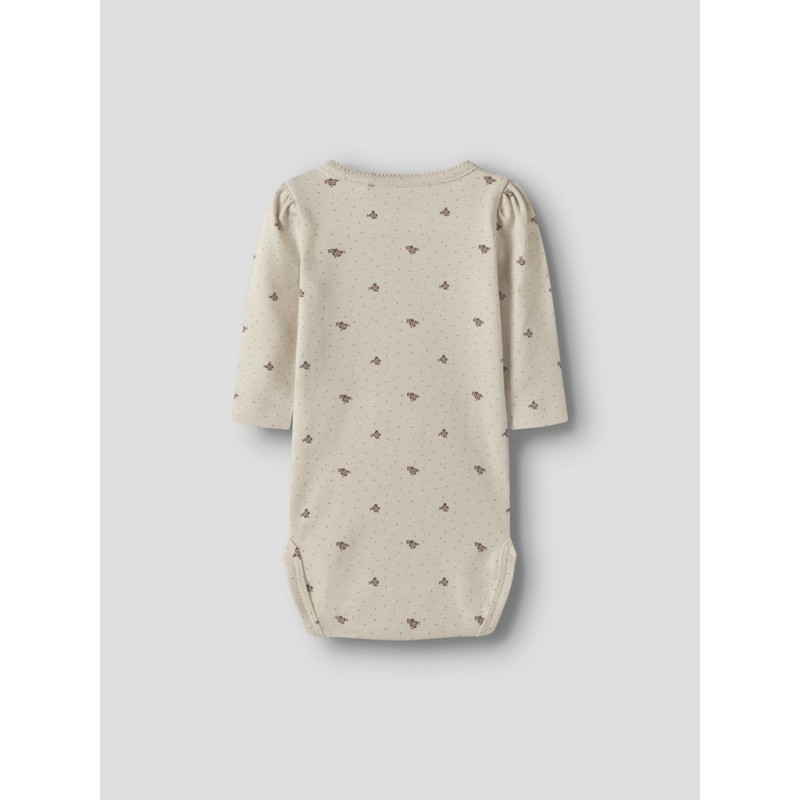 NAME IT BABY Hitta langærmet body - Almond Milk