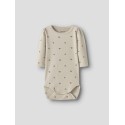 NAME IT BABY Hitta langærmet body - Almond Milk