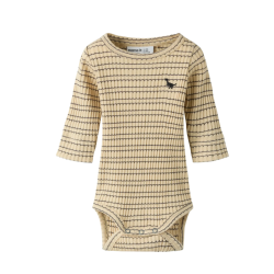 NAME IT BABY Herbert langærmet body - Silver Lining