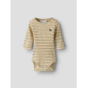 NAME IT BABY Herbert langærmet body - Silver Lining