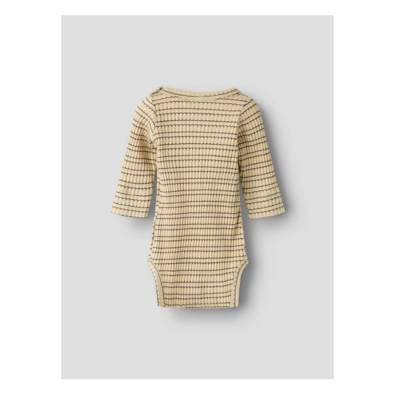 NAME IT BABY Herbert langærmet body - Silver Lining