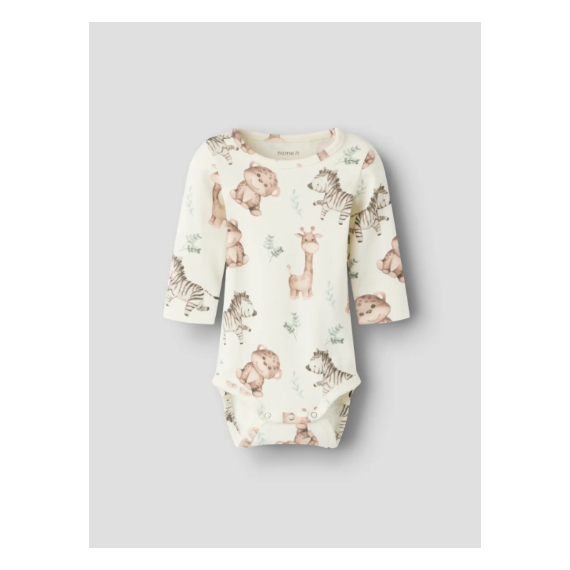 NAME IT BABY Hanimal langærmet body - Coconut Milk