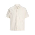 JACK & JONES Montauk wavy texture kortærmet skjorte - Cloud Dancer
