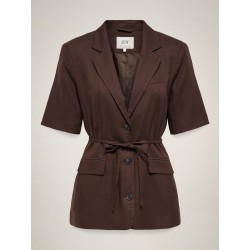 JDY Naomi hør kortærmet blazer - Chicory Coffee