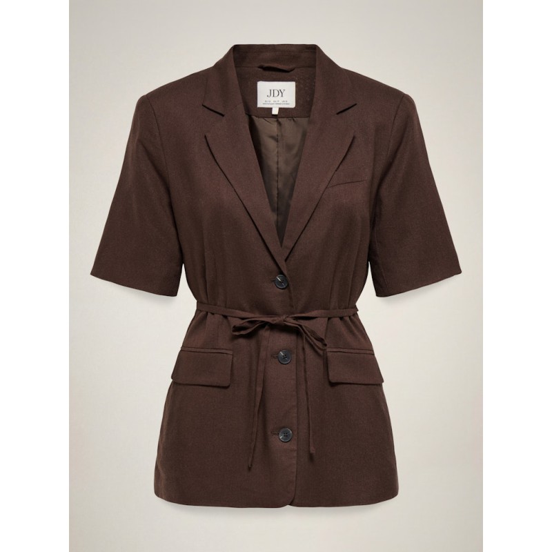 JDY Naomi hør kortærmet blazer - Chicory Coffee
