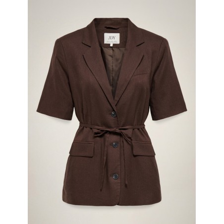 JDY Naomi hør kortærmet blazer - Chicory Coffee