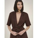 JDY Naomi hør kortærmet blazer - Chicory Coffee