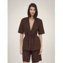 JDY Naomi hør kortærmet blazer - Chicory Coffee