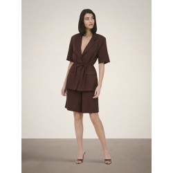 JDY Naomi hør kortærmet blazer - Chicory Coffee