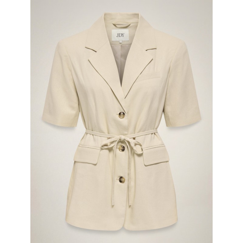 JDY Naomi hør kortærmet blazer - Wheat