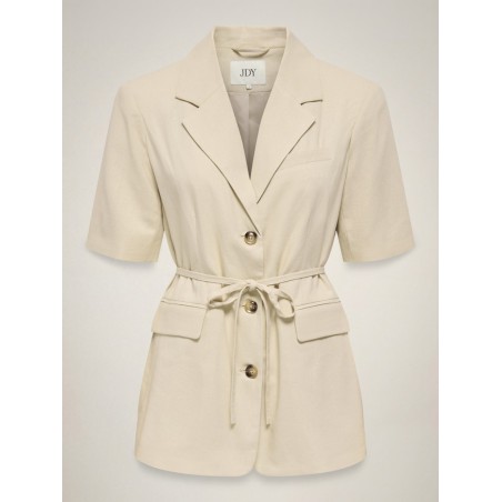JDY Naomi hør kortærmet blazer - Wheat