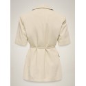 JDY Naomi hør kortærmet blazer - Wheat