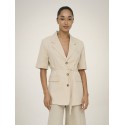 JDY Naomi hør kortærmet blazer - Wheat