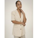 JDY Naomi hør kortærmet blazer - Wheat