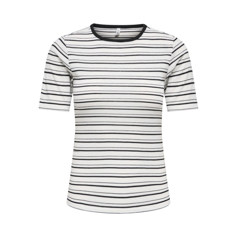 ONLY Elli Rib kortærmet T-shirt - Cloud Dancer