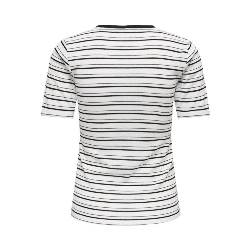 ONLY Elli Rib kortærmet T-shirt - Cloud Dancer
