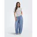 ONLY Elli Rib kortærmet T-shirt - Cloud Dancer
