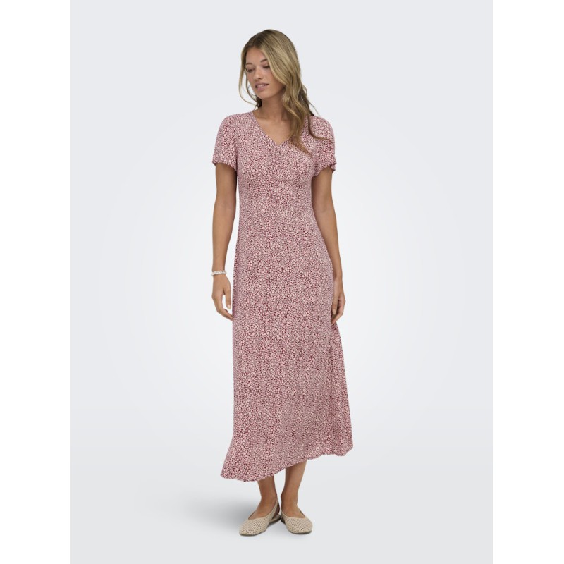 ONLY Ancona kortærmet kjole - Brick red