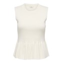 JDY Rhea kortærmet peplum top - Cloud Dancer