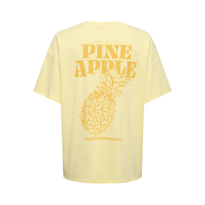 ONLY Kinna kortærmet Oversize T-shirt - Sunlight Pineapple tropical jungle