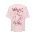 ONLY Kinna kortærmet Oversize T-shirt - Rosy Touch Mango tropical jungle
