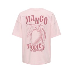 ONLY Kinna kortærmet Oversize T-shirt - Rosy Touch Mango tropical jungle