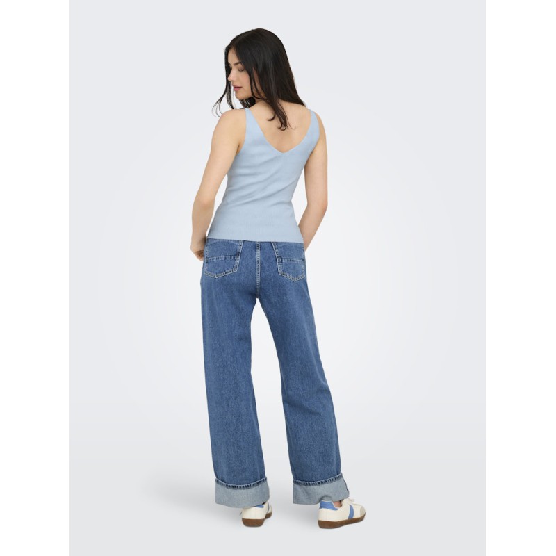 JDY Nanna stik top - Cashmere Blue