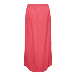 JDY Say maxi slit hør nederdel - Calypso Coral