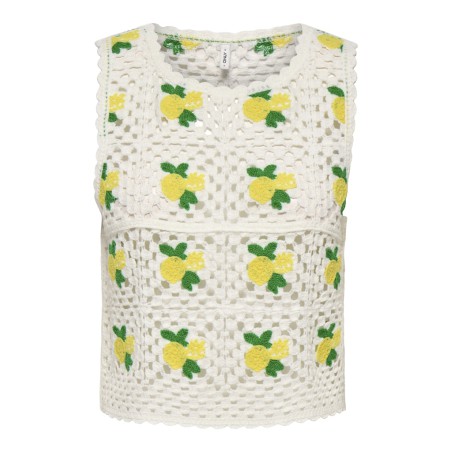 ONLY Emma kortærmet strikket top - Birch