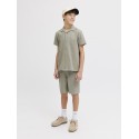 JACK & JONES JUNIOR Global waffle resort kortærmet skjorte - Vetiver