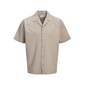 JACK & JONES PLUS Global waffle resort kortærmet skjorte - Vintage Khaki